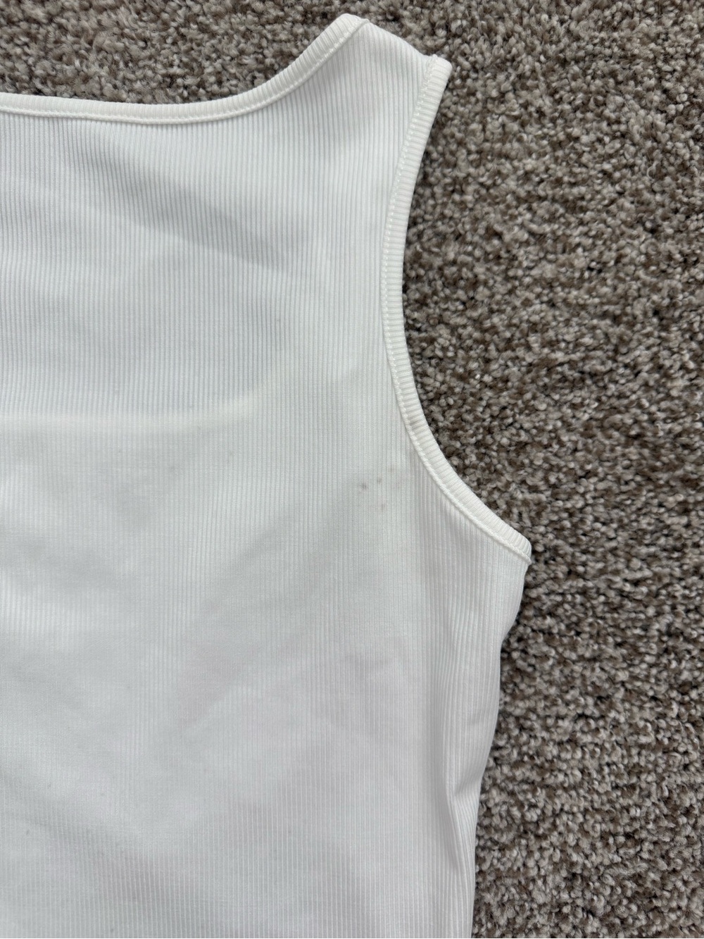 White Embellished Ribbed Tank Top - Picture 3 of 3